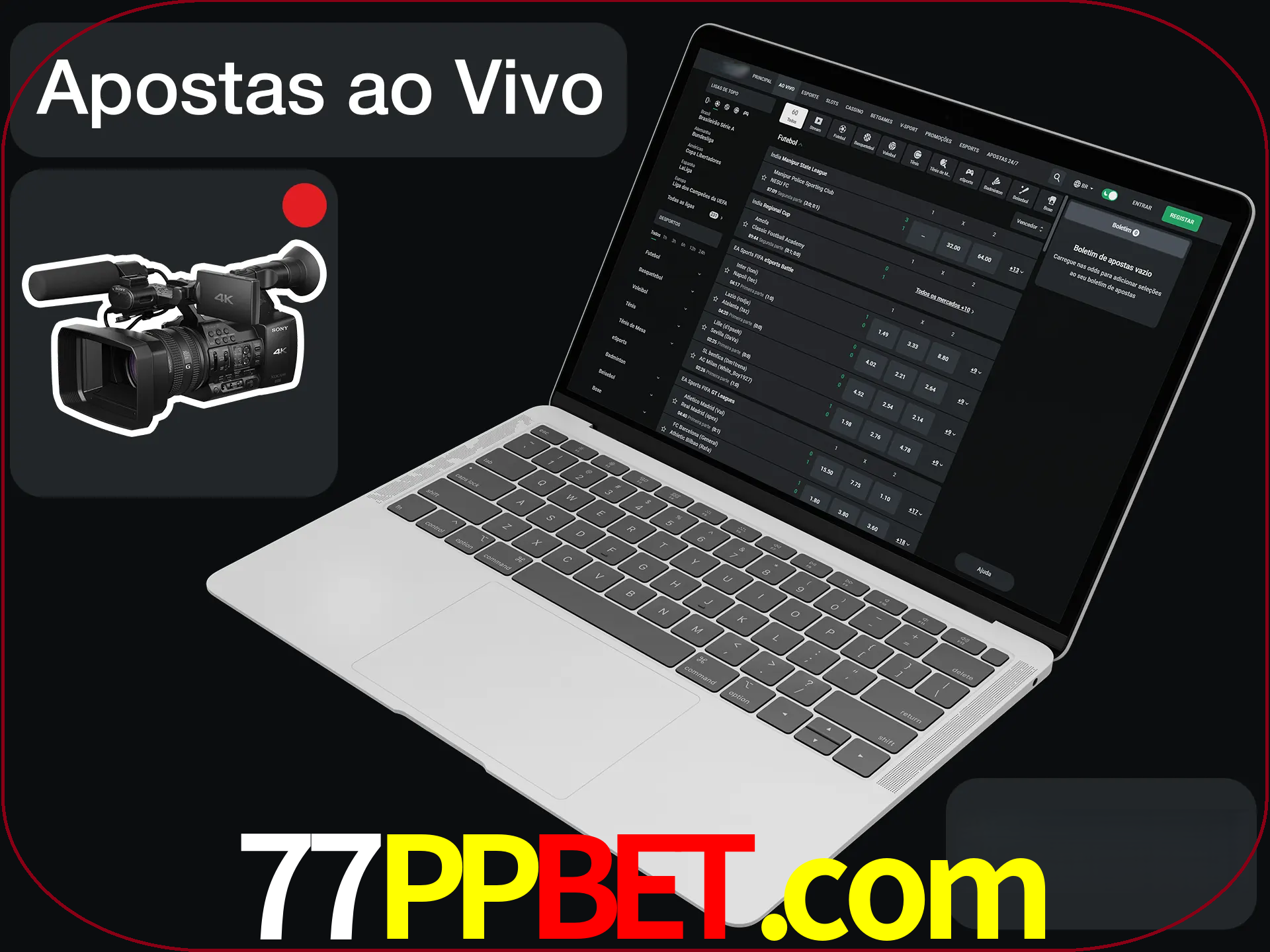 Aposte em formato ao vivo em nosso site.